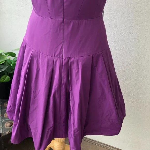 CUE Purple Sleeveless Pleated Fit n Flare Dress Size 8 New w Tags RRP $249 - Picture 7 of 12